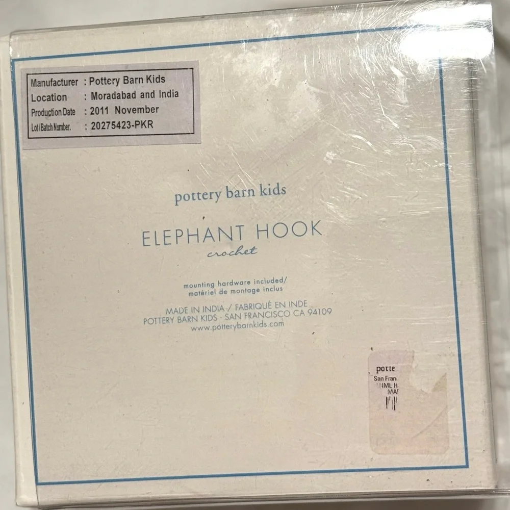 NIB Pottery Barn Kids Elephant Wall Hook
